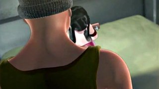 3D большая синица со спермой в ванне