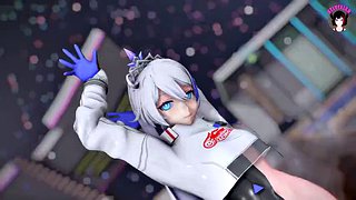 穿著賽車服的琪亞娜 - 性感舞蹈（3D HENTAI）