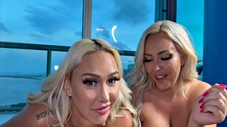 ** New ** Two sexy blonde PAWGs getting homemade interracially fucked in a penth..: Porn