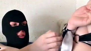 silk tying myself. Hubby sir spanking my pussy & tits