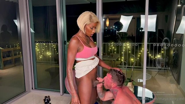Ebony Shemale fucks white Man
