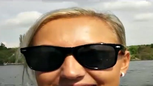 Gorgeous blonde amateur with juicy big boobs sucks in public