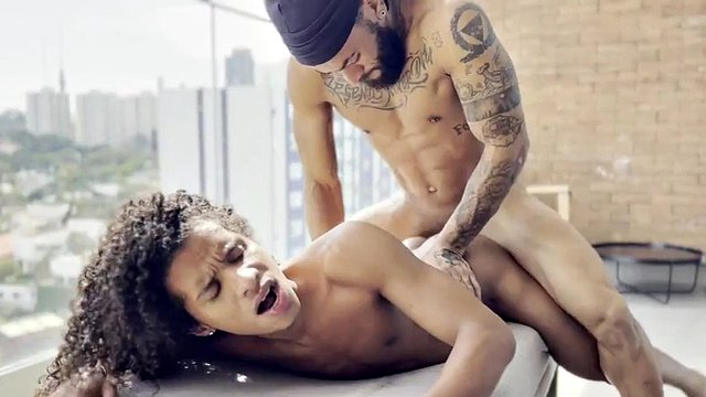 Curly twink takes a big dick