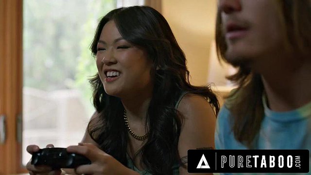 PURE TABOO Hot Asian Stepsis Lulu Chu Taunts Pervy Stepbro During Sex With Stepmom s Nudes!: Porn