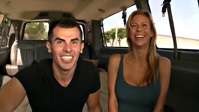 Blindfolded straight dude gets sucked by a gay blowjob in a pickup truck