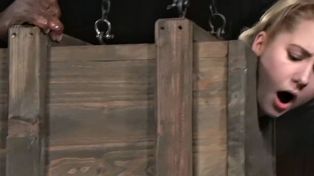 obedient odette delacroix gets fucked from both ends sitting in a box