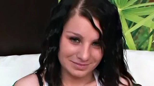 Raven-haired teen makes her amateur porn debut