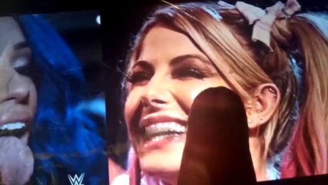 WWE Sasha Banks & Alexa Bliss double spit and cum tribute