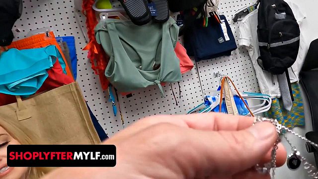 Blonde Charlie Forde as Naughty MILF Shoplifter Delivers Teasing Blowjob Before Jack Vegas Pounds