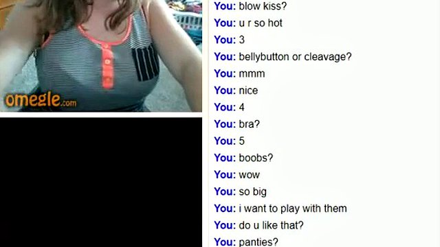big tits omegle teen plays the game