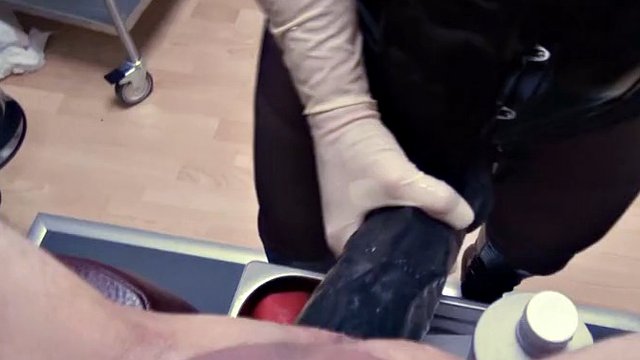 mistress with huge strapon, totally distroyed anus, fisting