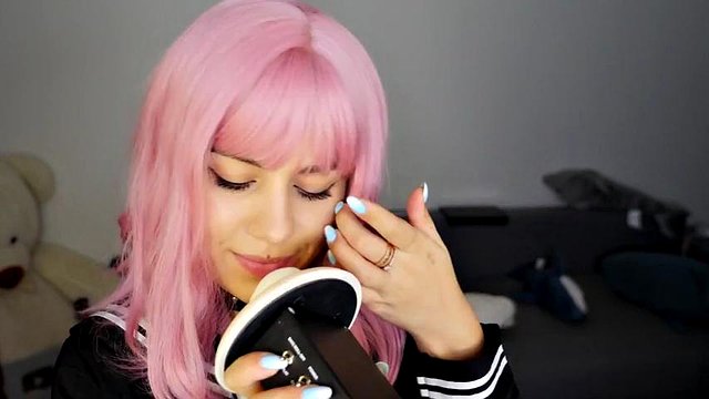 Pink hair babe ear licking: Amateur, Solo & Tease Porn