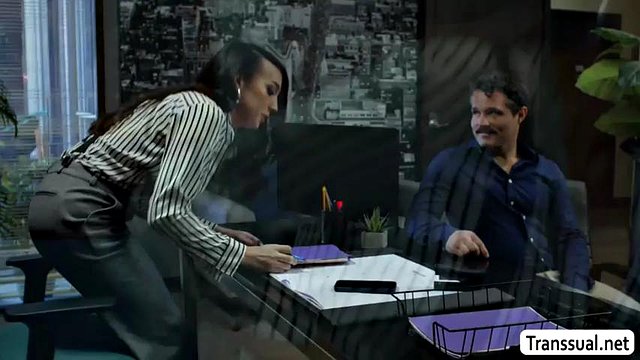 Fucking my horny TS boss in her office