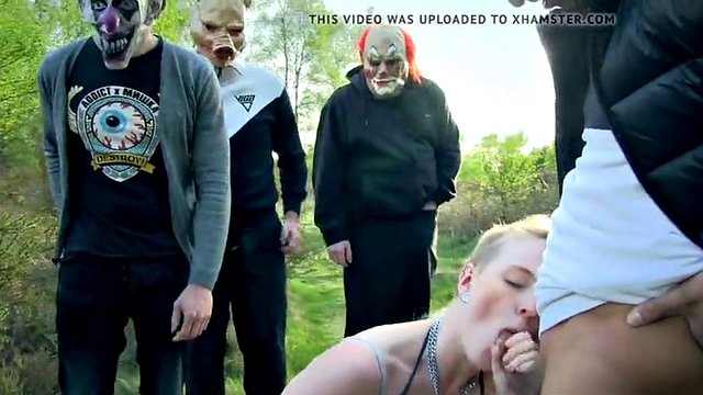 slut girlfriend taken to woods and fucked by strangers