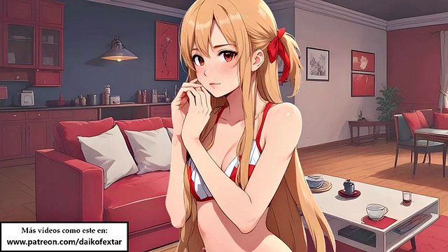 Spanish Asuna JOI CEI hentai. She wants to give you your own milk