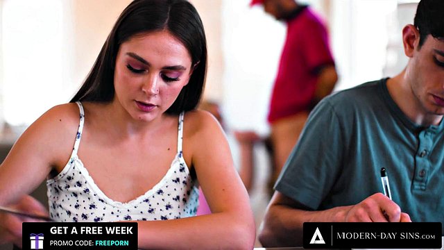 Delivery Guy Pounds Petite Tutor Emma Starletto Raw with Hardcore Free Use During Intense Cram Session