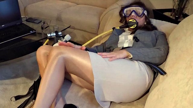 Business woman with scuba gear