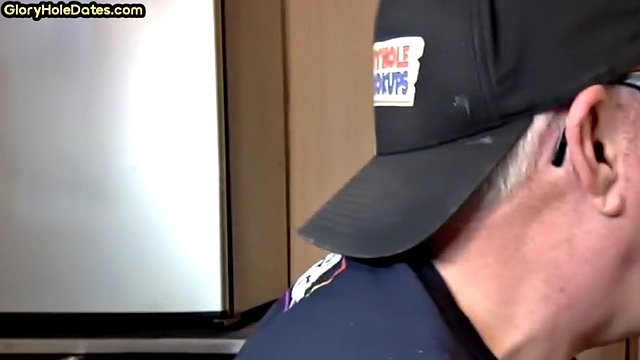 Recorded gay glory hole on spy cam
