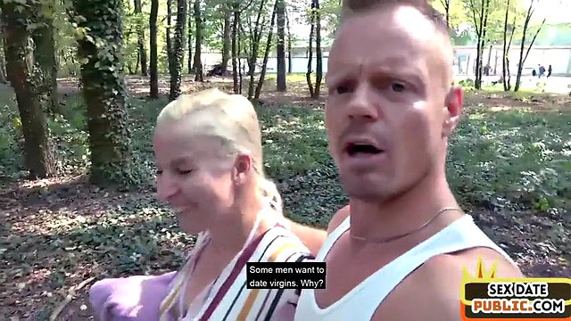 Bigtitted blonde bae doggystyled outdoor