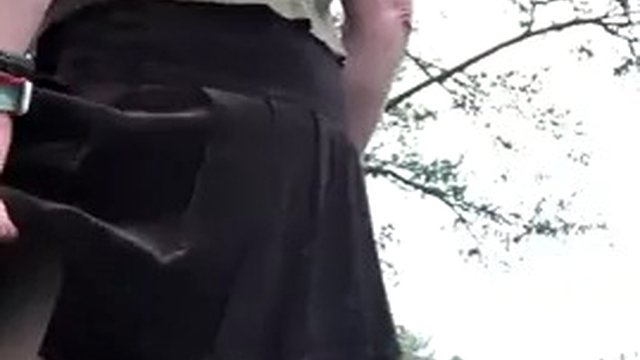 Public butt hole and pussy gaping play after taking my panties off en route home whilst wearing my new mini skirt