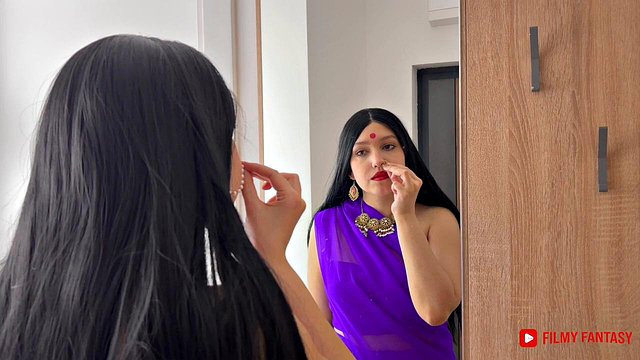 Brunette Stripteases Big Tits in Dhurandhar XXX Bollywood Fantasy