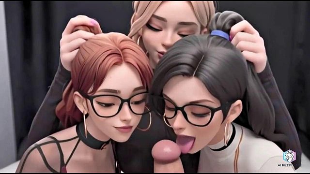 3 人のホットな学生が大人の方法でリラックスしています (AI 生成)
