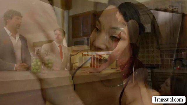 Bride to be cheater fucked by TS guests