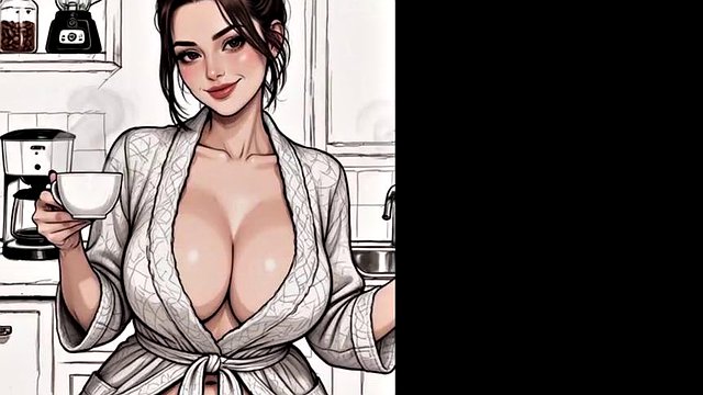La forma del culo grosso e tettona di Hentai StepmomArt scartata nel JOI solista - Dripping P