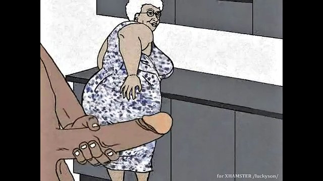 La nonna nera adora l'anale! Cartone animato!
