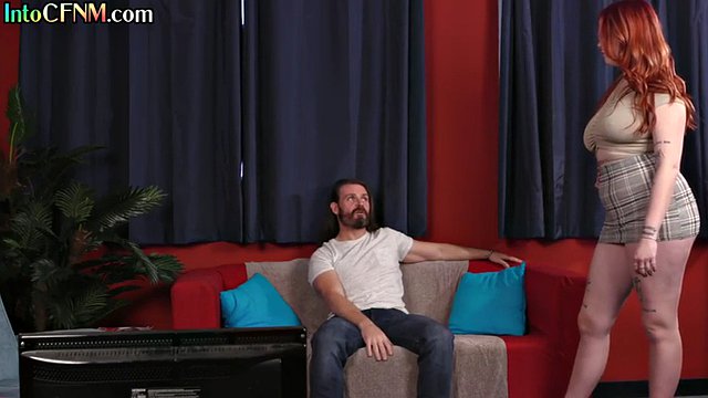 Curvy Redhead CFNM Tar Jerking Circle