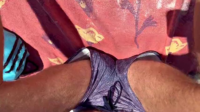 Perfect Beach, Hairy Cock and Lots of Precum