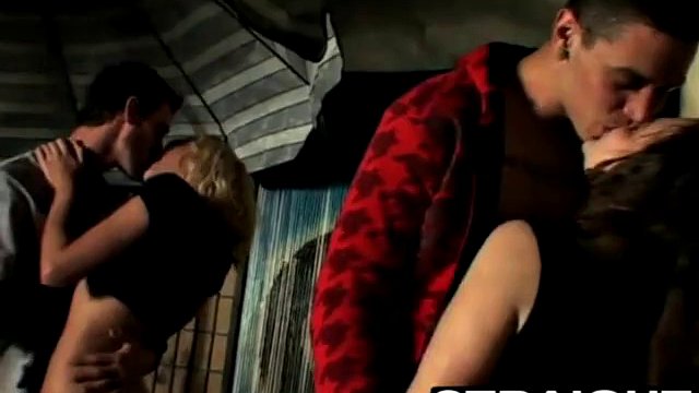Brunettes and blondes get fucked hard in a foursome