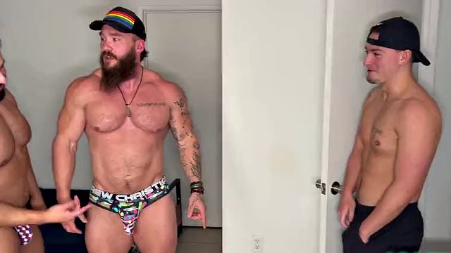 Two bodybuilders from a college team, roommate