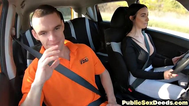 cockhungry cute babe doggystyled outdoor
