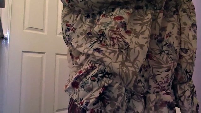 Chubby tranny in sexy stockings strokes his hard dick