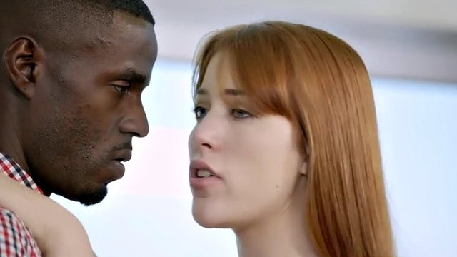 Gwen stark redhead bitch drilled hard by her first black cock