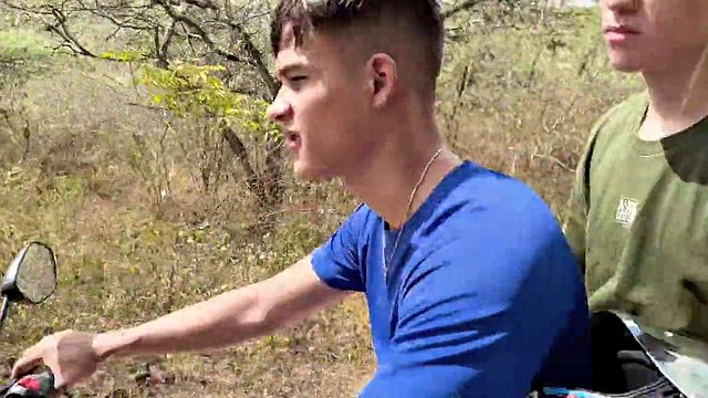 LucasWoolff Treks Riverside with His Best Colombian TWINK Pal for a Wild Outdoor Pounding and Hardcore
