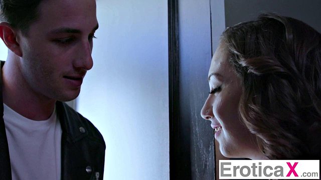 Brunette Stunner Lily Jordan Gives Her Virginity to Hung Bad Boy Lucas Frost in Passionate Blowjob Action