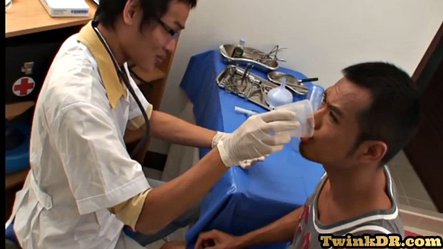Piss-loving Asian doctor fucks patient after medical examination