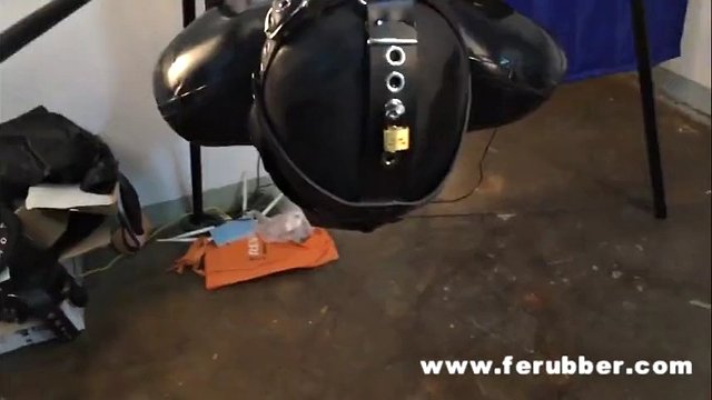 playing with my rubber slave