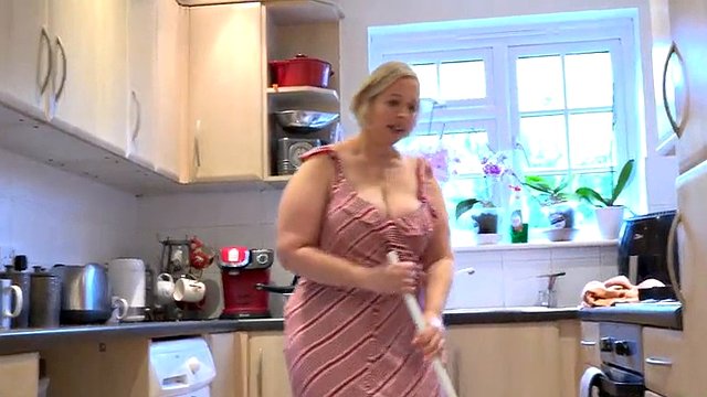 AuntJudysXXX - Your big ass bbw stepmom sucks your cock in the kitchen (POV)