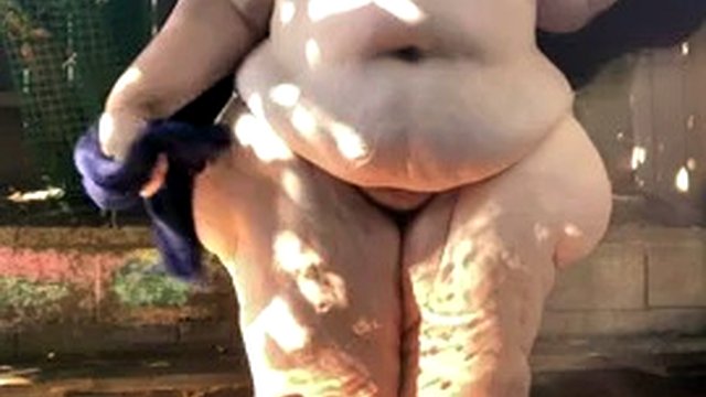 SSBBW Mega Ass In The Shower Outdoors
