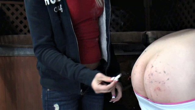 Cigarette deep in the ass of his slave