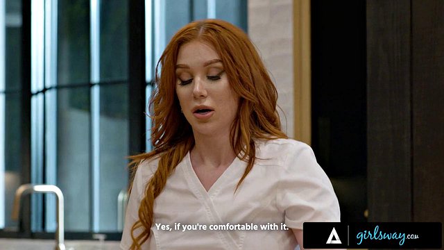 Stunning Redhead Madison Morgan's Steamy Bodywork for Busty Blonde Lilly Bell Delivers Naked Bestie Ec