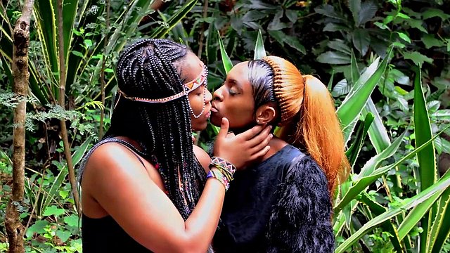 Ebony Dyke Duo Finger Licking Black Pussy in Naughty Shower