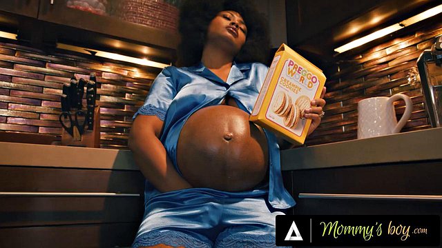MOMMY'S BOY - Hot Pregnant Girl Gets Fucked Hard During Midnight Snack With A Sticky Cumshot