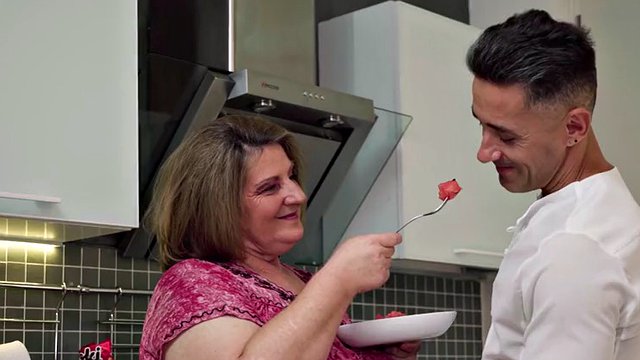 Big Fat Granny Takes A Young Cock
