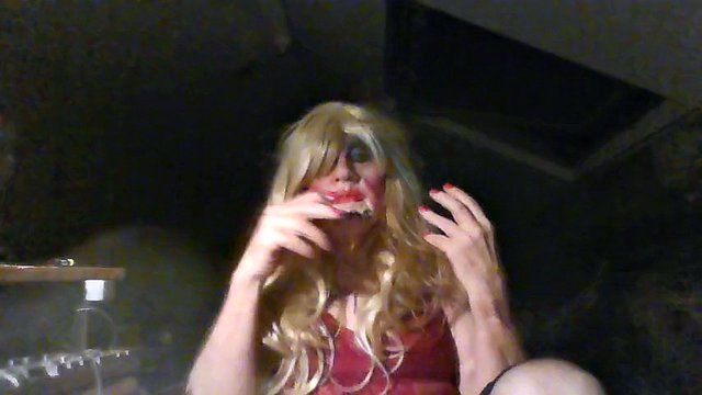 Sissy Pig Slut Cumdump Fag Whore, Sarah Millward, smokes, masturbates until she gets a cumshot