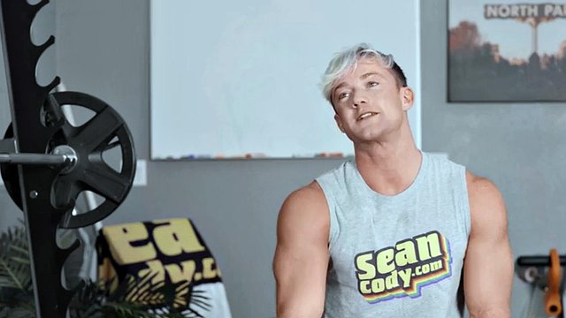Nympho jock enjoys jerking a big cock while moaning loudly