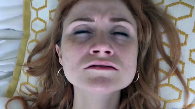 Skinny amateur redhead with small tits and braces gets her pussy eaten and rides dick (POV) Scarlet Skies